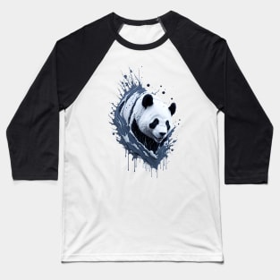 Splash Art of a Playful Panda Bear Baseball T-Shirt